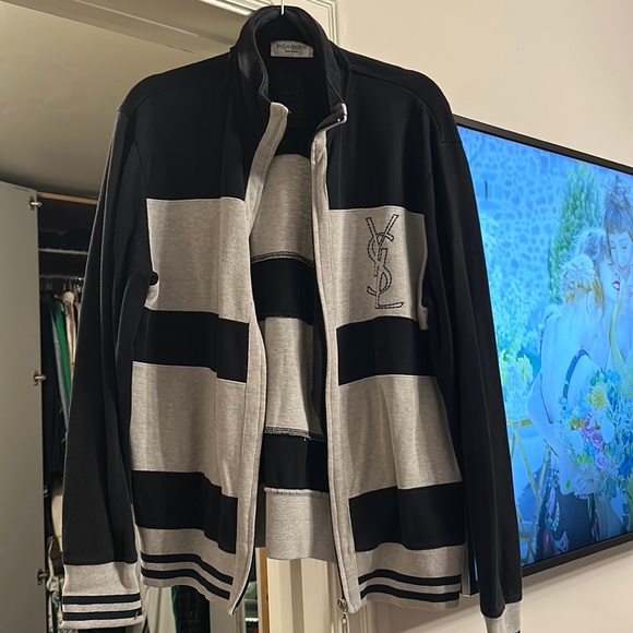 Yves Saint Laurent Jackets & Blazers - YSL VINTAGE STRIPED ZIPPER JACKET